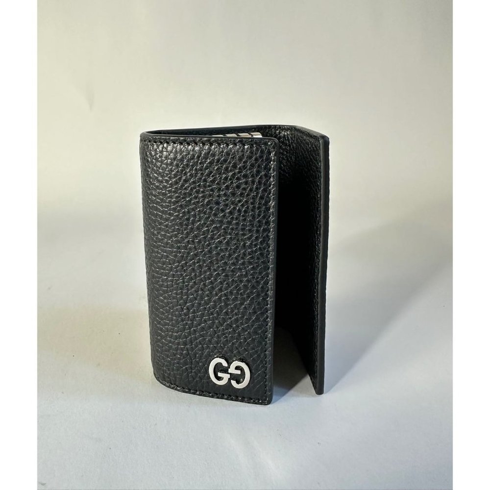 Gucci Calfskin GG Silver Logo Key Case Black - Picture 2 of 10